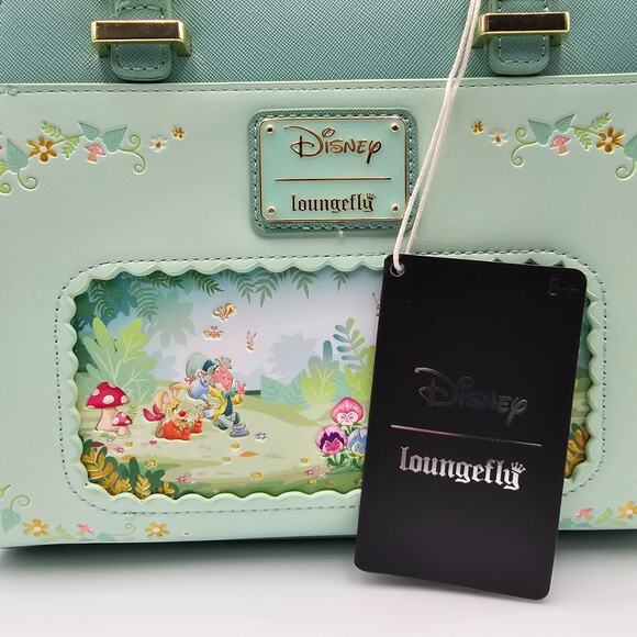 Loungefly Disney Alice in Wonderland Scenic Green Crossbody Handbag Purse Bag - Picture 9 of 9